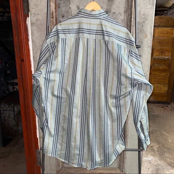 Burberry Striped Green Cotton Button Down Shirt - Picture 3 of 10